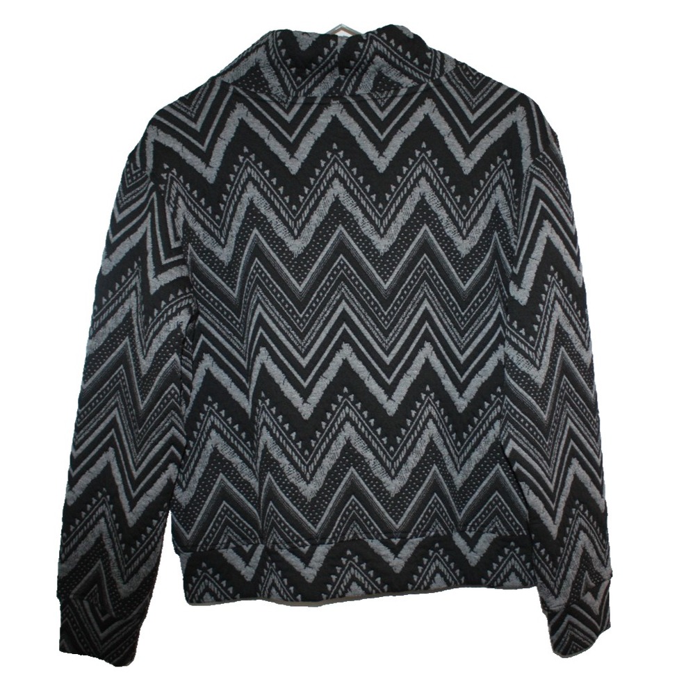 SSYS Top Womens Small Black Ava Zipper Quilted Pullover Zig Zap Stretch Art Mock - Picture 3 of 13